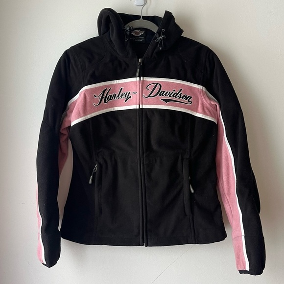 Harley-Davidson Jackets & Blazers - Harley-Davidson reinforced fleece hooded riding full zip riding jacket women’s